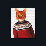 Cat in Ski Sweater Canvas Print<br><div class="desc">Pets</div>