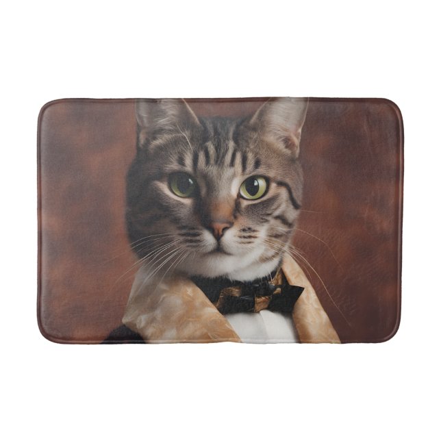 Cat in Smoking Jacket Bath Mat (Front)