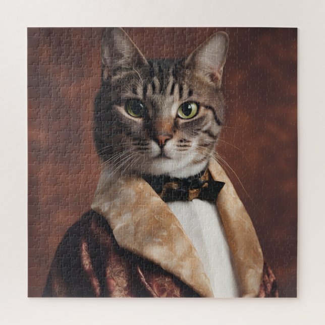 Cat in Smoking Jacket Jigsaw Puzzle (Vertical)