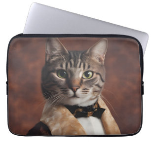 Cat in Smoking Jacket Laptop Sleeve