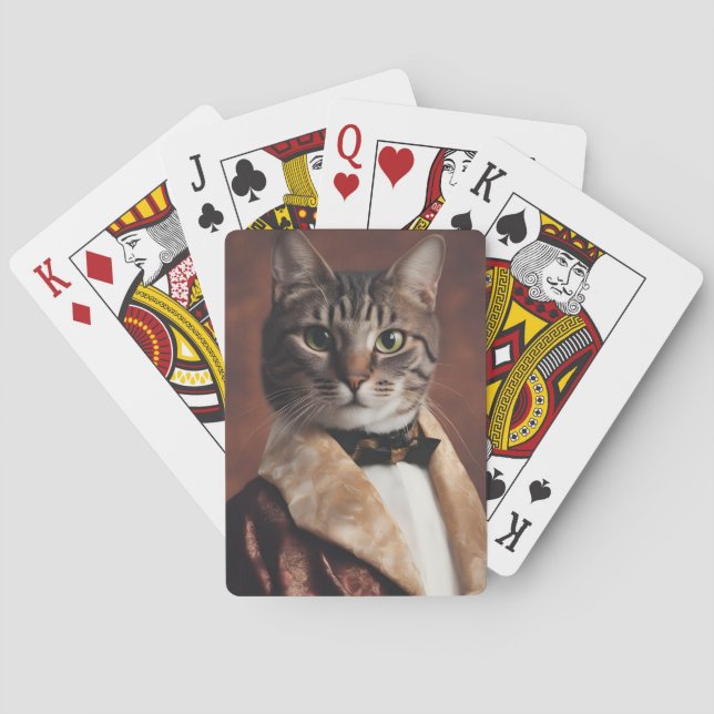 Cat in Smoking Jacket Playing Cards (Back)