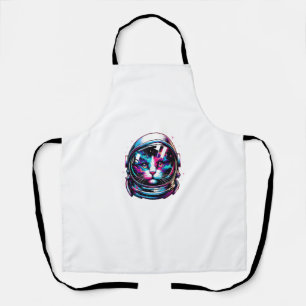 Cat in Space Astronaut Outer Galaxy Kitten Gifts C Apron