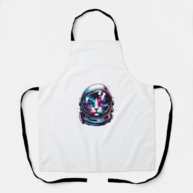 Cat in Space Astronaut Outer Galaxy Kitten Gifts C Apron (Front)