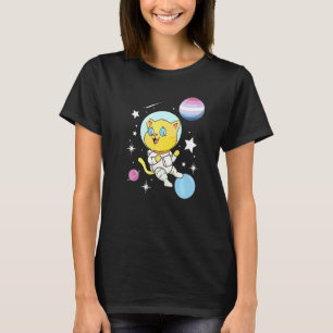 Cat In Space Bigender Pride T-Shirt