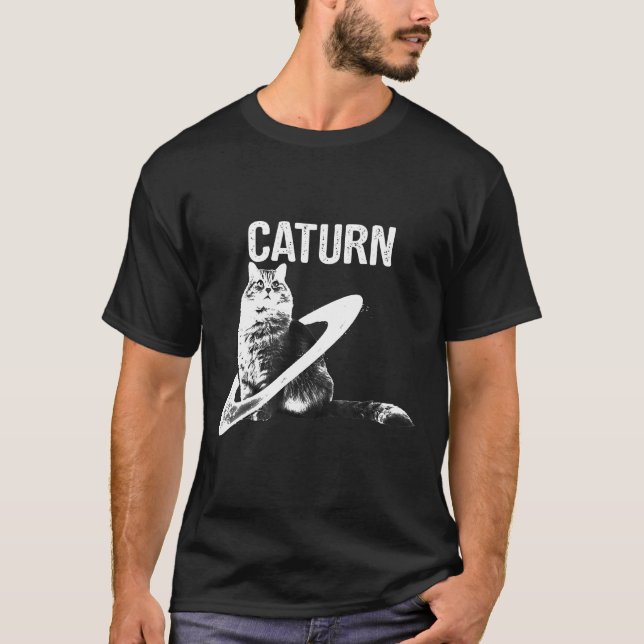 Cat In Space Caturn T-Shirt (Front)
