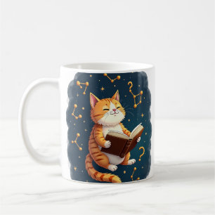 Cat In Space Reading Cosmic Booktok Astronomy Vint Coffee Mug