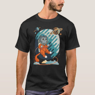 Cat in Space Space Cat Nerdy  2 T-Shirt