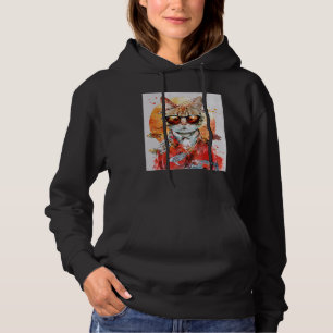 Cat in Sunglasses Artistic Japanese Style Vintage Hoodie