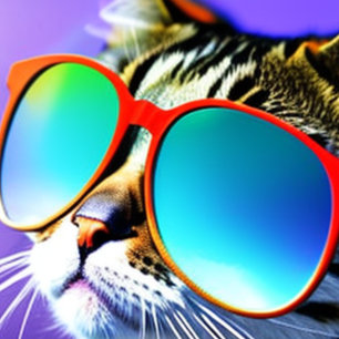  Cat in Sunglasses  Head Face T-Shirt 