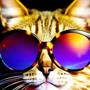 Cat in Sunglasses Head Face T-Shirt
