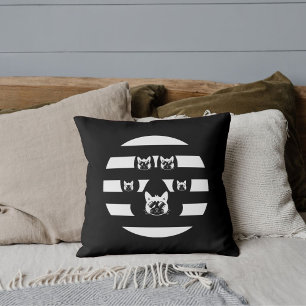 Cat In Sunglasses Vintage Sunset Paws White Black Cushion