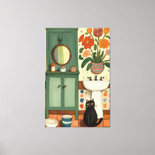 Cat in the bathroom V13 Canvas Print