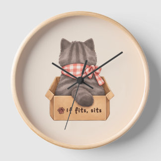 Cat in The Box Clock