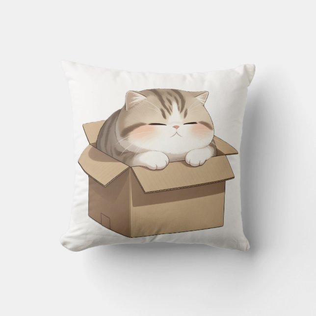 Cat in the Box Cushion (Front)