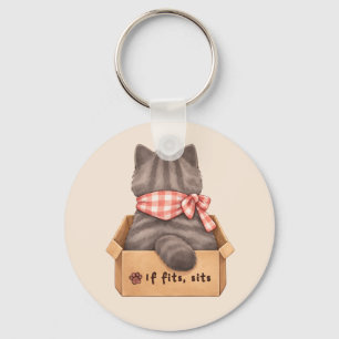 Cat in The Box Key Ring