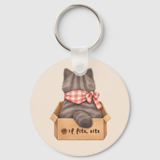 Cat in The Box Key Ring
