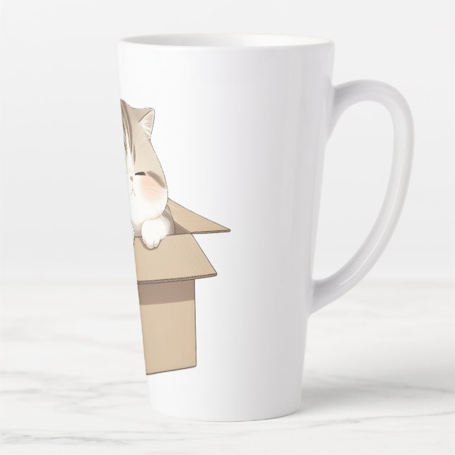 Cat In the box Latte Mug (Right)