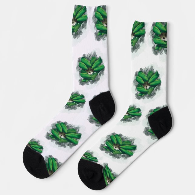 Cat in the Bushes Socks (Left)