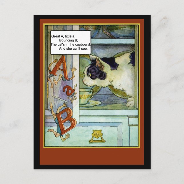 Cat in the Cupboard with ABC's Postcard (Front)