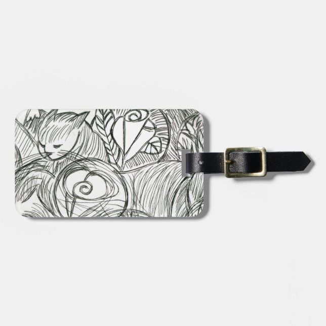Cat in the Dreamtime Luggage Tag (Front Horizontal)