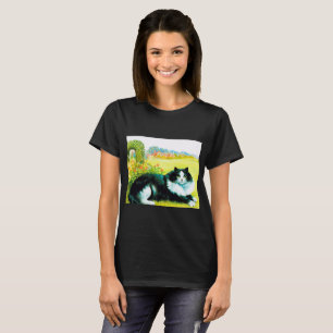 Cat in the Flower Garden, Louis Wain T-Shirt