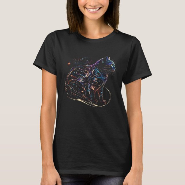 Cat In The Galaxy And Space Kitten Cat Head  3 T-Shirt (Front)