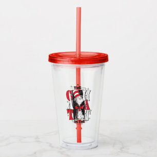 Cat In the Hat   B&W Text Acrylic Tumbler