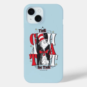Cat In the Hat   B&W Text iPhone 15 Case