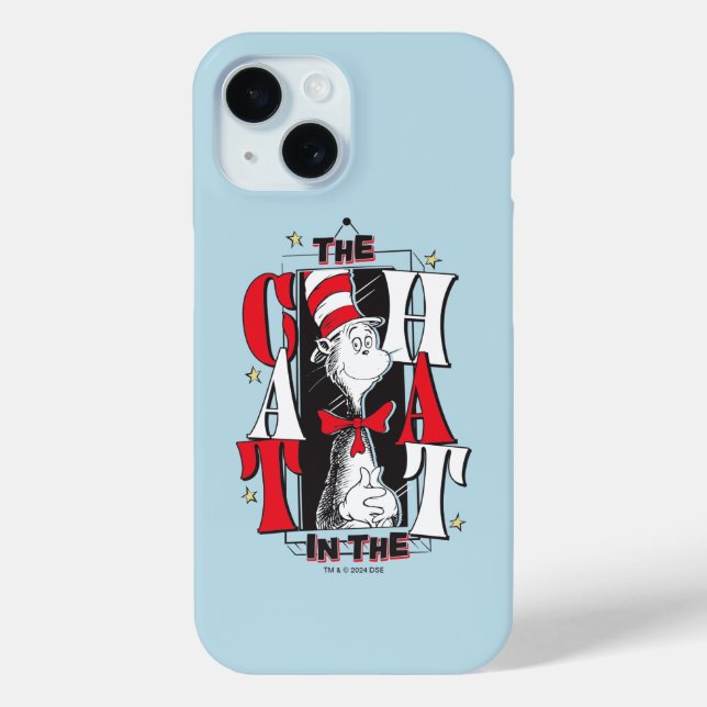 Cat In the Hat | B&W Text Case-Mate iPhone Case (Back)