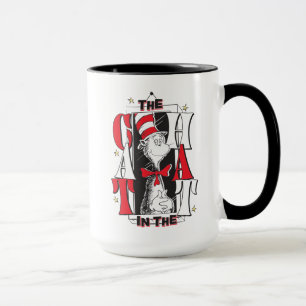 Cat In the Hat   B&W Text Mug
