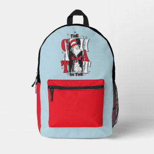 Cat In the Hat B&W Text Printed Backpack