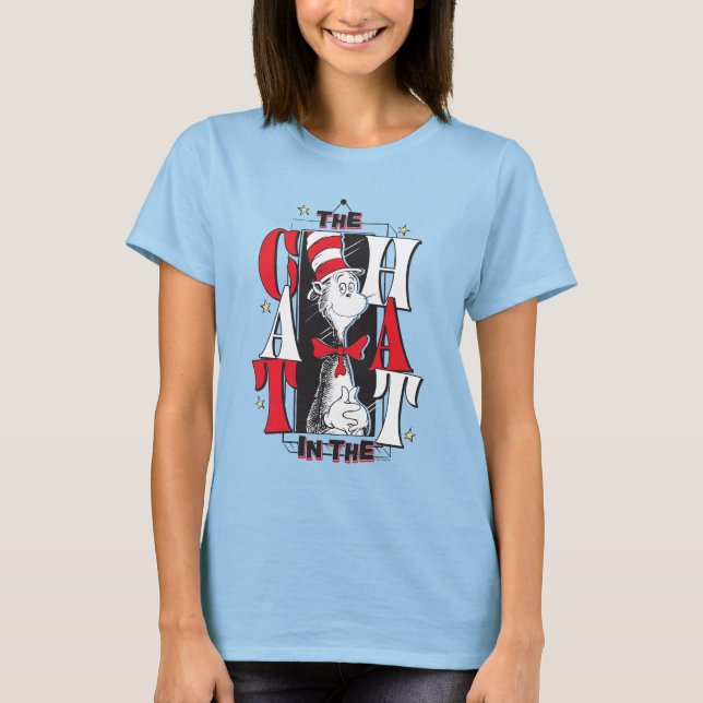 Cat In the Hat | B&W Text T-Shirt (Front)
