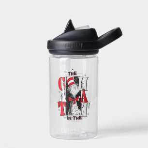 Cat In the Hat B&W Text Water Bottle