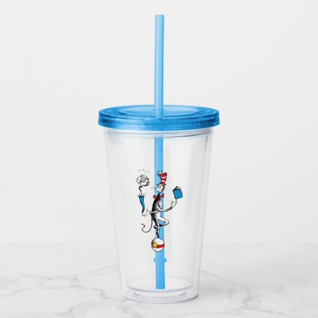 Cat in the Hat Balancing Act Acrylic Tumbler (Front)
