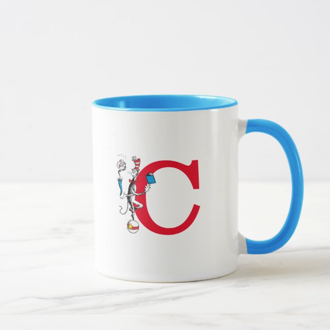 Cat in the Hat Balancing Act Monogram C Mug (Right)
