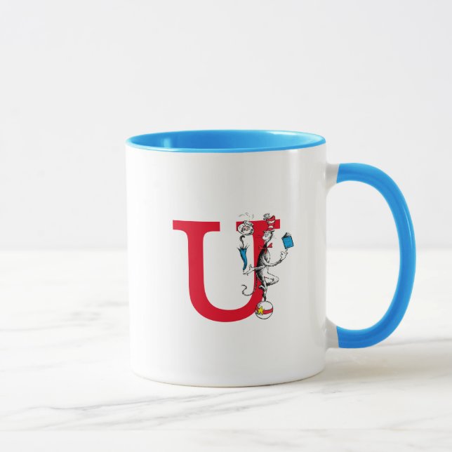 Cat in the Hat Balancing Act Monogram U Mug (Right)