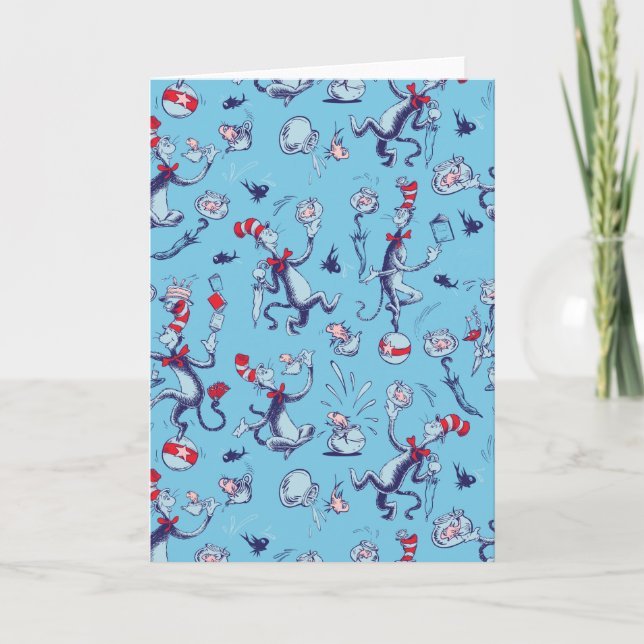 Cat In The Hat | Blue Pattern Card (Front)