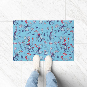 Cat In The Hat   Blue Pattern Doormat