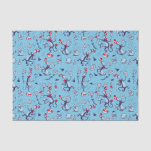 Cat In The Hat Blue Pattern Tissue Paper