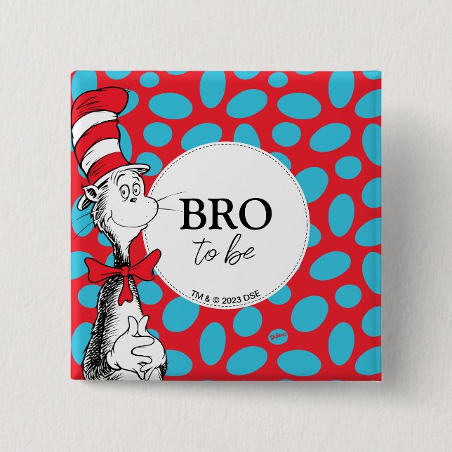 Cat in the Hat | Brother To Be 15 Cm Square Badge (Front)