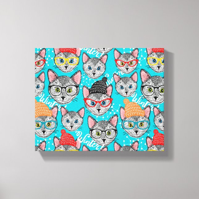 Cat in the hat canvas print (Front)