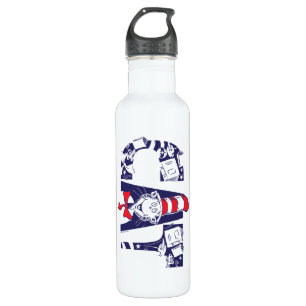 Cat In the Hat   Cat Face Text 710 Ml Water Bottle