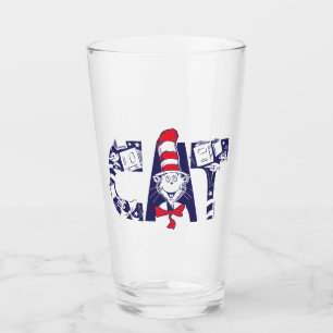 Cat In the Hat Cat Face Text Glass