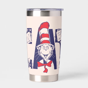 Cat In the Hat   Cat Face Text Insulated Tumbler
