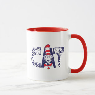 Cat In the Hat   Cat Face Text Mug