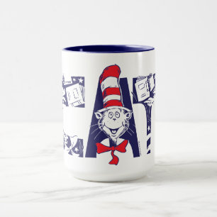 Cat In the Hat   Cat Face Text Mug