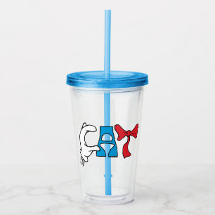Cat In the Hat   Cat Text Acrylic Tumbler