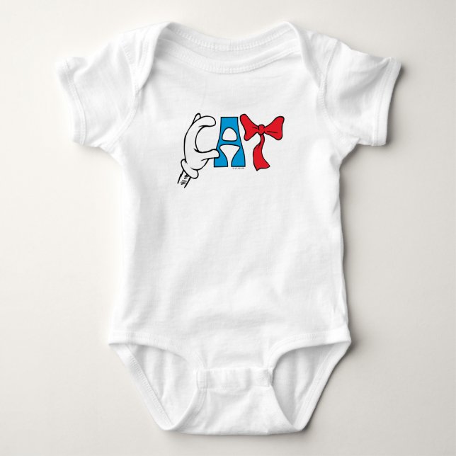 Cat In the Hat | Cat Text Baby Bodysuit (Front)