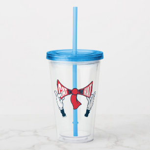 Cat In the Hat Cat Text Bow Tie Acrylic Tumbler