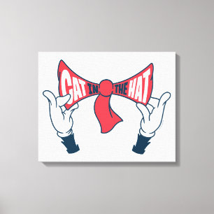Cat In the Hat   Cat Text Bow Tie Canvas Print